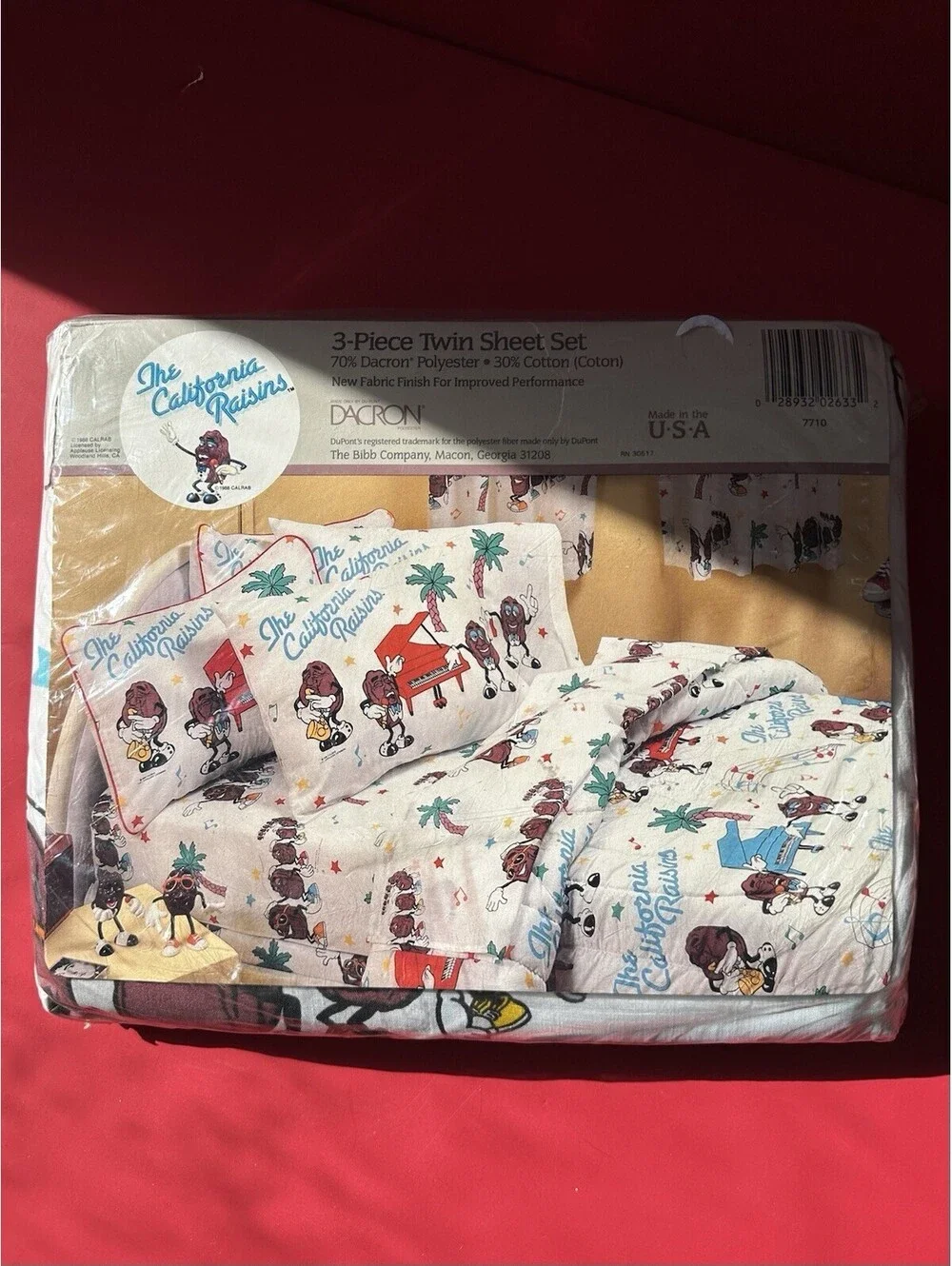 Vtg 1988 California Raisins Twin Sheets New In Packaging